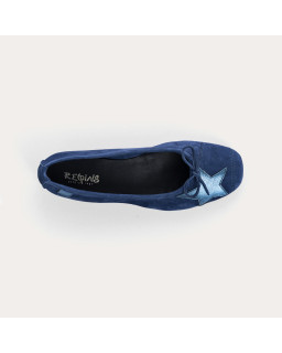 Ballerines en cuir velours avec motif étoile