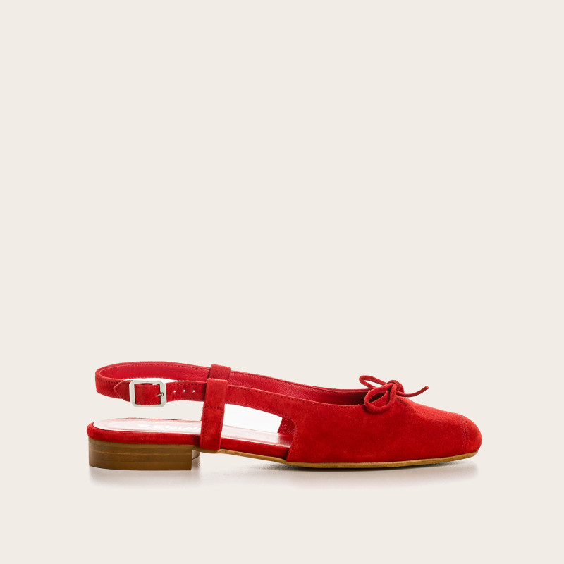 Ballerines CIRCEE - chaussures slingback plates cuir velours femme | REQINS