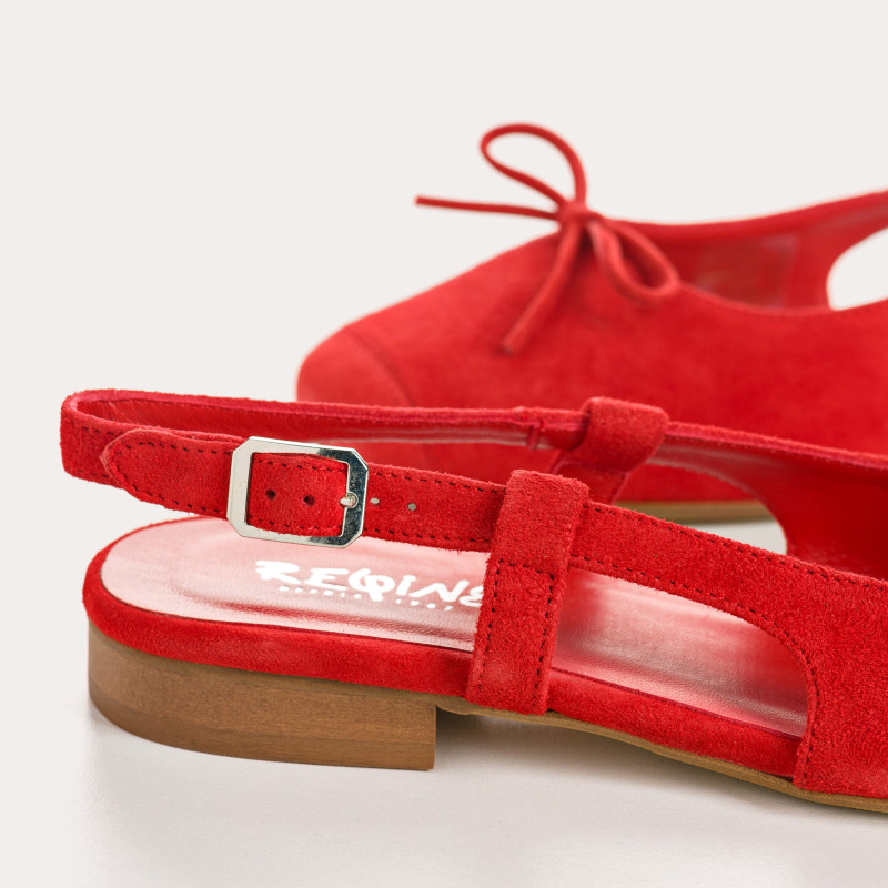 Circe Ballerinas - Slingback Shoes Flat Velvet Leather Women | Reqins