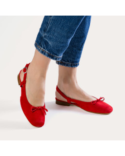 Ballerines CIRCEE - chaussures slingback plates cuir velours femme | REQINS