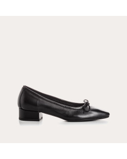 Leather heel ballerinas