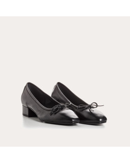 Leather heel ballerinas
