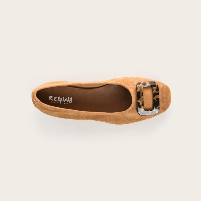 Ballerines Halmane en cuir velours | Reqins