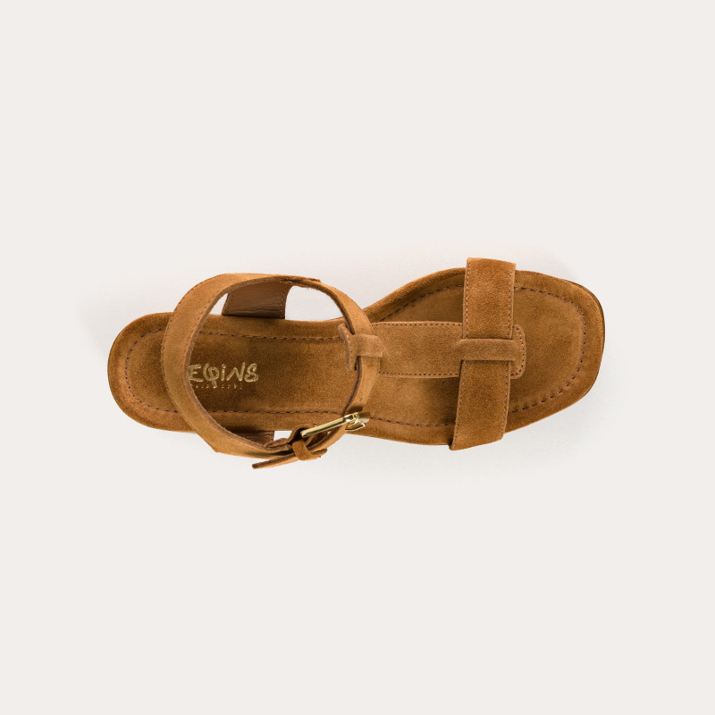 Sandals Platform Lison Leather Velvet | Reqins