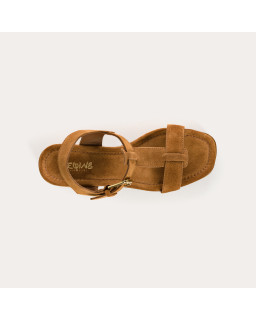 Sandales Plateforme Lison Cuir Velours | Reqins