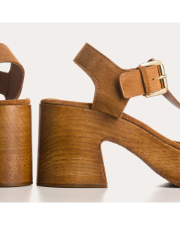 Sandales Plateforme Lison Cuir Velours | Reqins