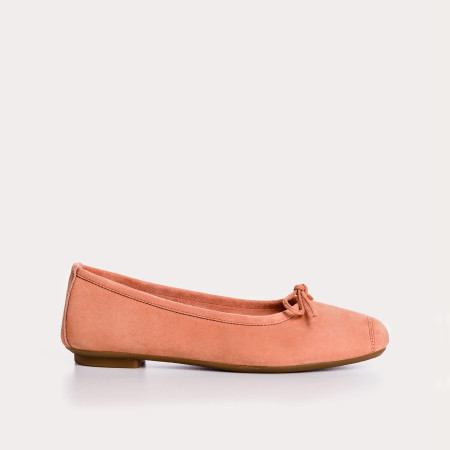 Flat ballerinas with velvet leather knot with tip reinforcement