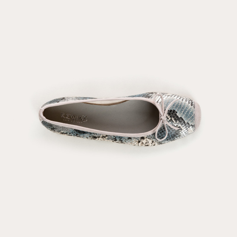 Ballerine python métallisé - HARMONY | Reqins