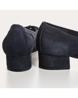Velvet leather heel ballerinas