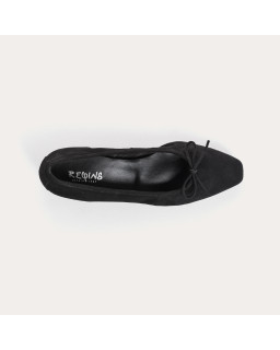Velvet leather heel ballerinas