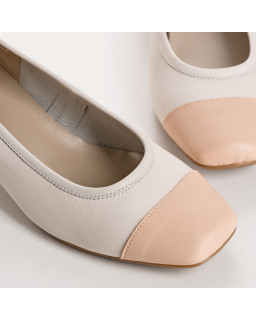 Ballerinas Two-Tail with Flesh / Black Leather Black