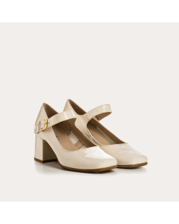 Babies with Galante Heels - Woman Beige Varniet Shoes | Reqins