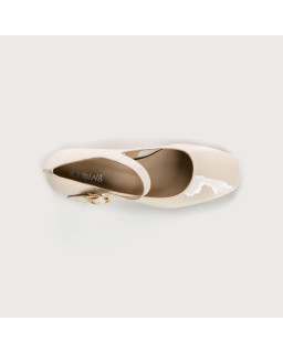 Babies with Galante Heels - Woman Beige Varniet Shoes | Reqins