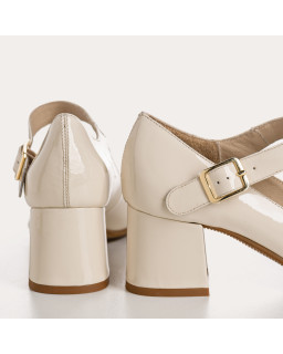 Babies with Galante Heels - Woman Beige Varniet Shoes | Reqins