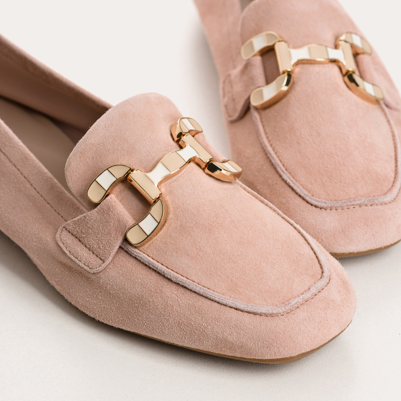 Velvet leather horphetic moccasins | Sweet Elegance & Comfort - Reqins
