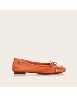 Ballerines en cuir velours avec motif étoile