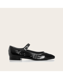 Texane Babies In Black Polish Leather - Reqins