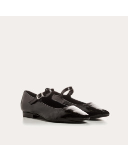Texane Babies In Black Polish Leather - Reqins