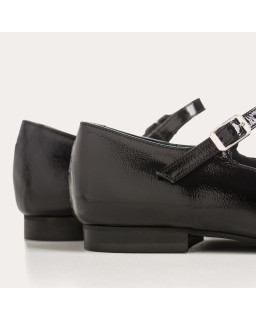 Texane Babies In Black Polish Leather - Reqins