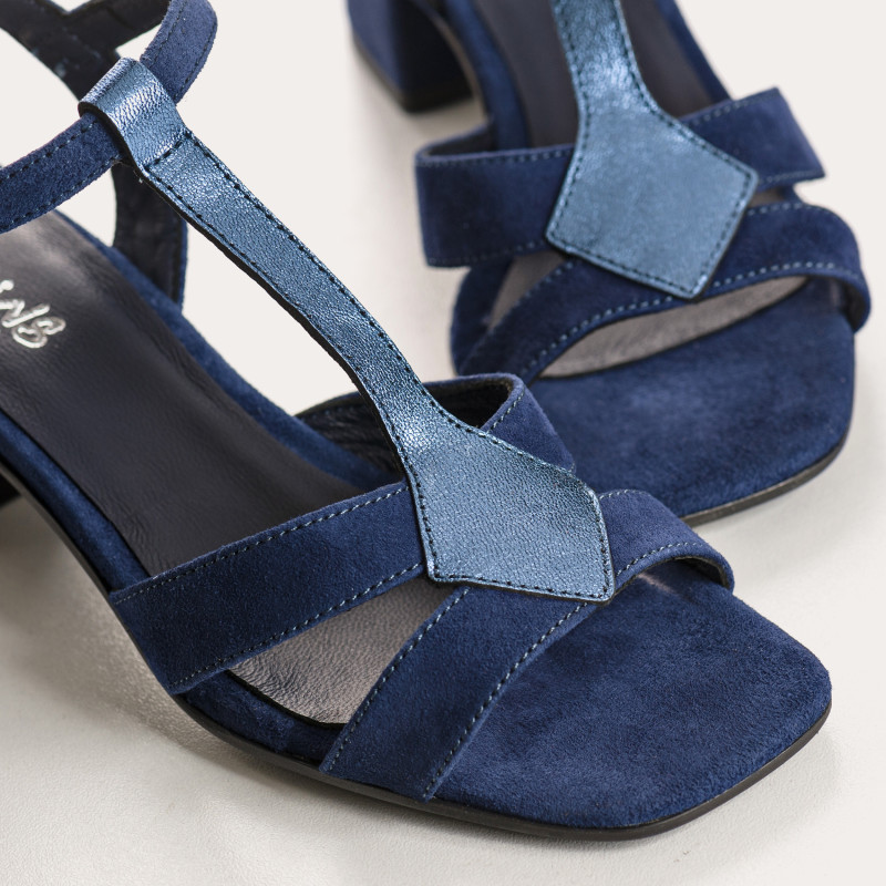 Sandales Oslo en cuir velours et métallisé | Élégance & confort – Reqins