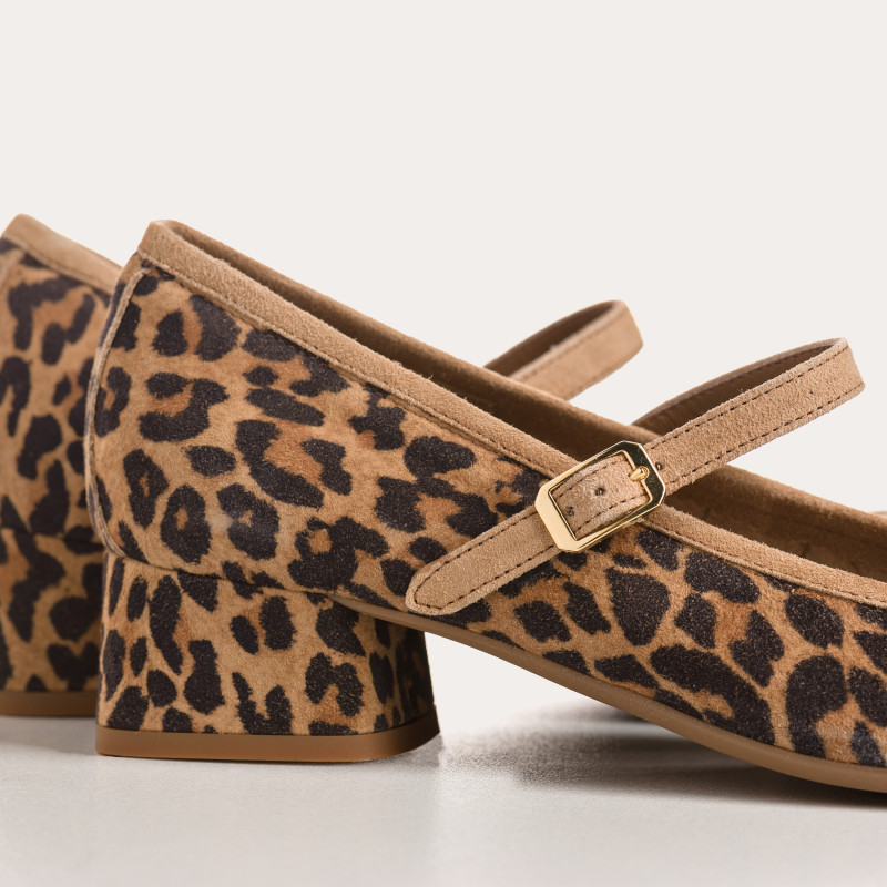 Babies Kelly with Leopard Velvet Leather Leather - Reqins