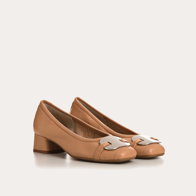 Klarissa Leather Heel Ballerinas - Elegance & Comfort | Reqins