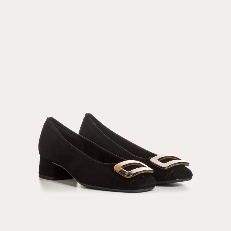 Ballerines Kornelia à talons en cuir velours - Reqins