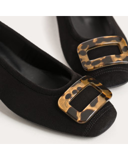 Kornelia Ballerina with Velvet Leather Heels - Reqins