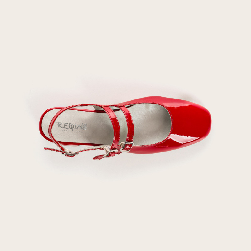 Pinkwood Varnish Leather Slingback Babies | Reqins