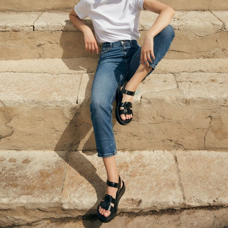 Wendy Metallic Leather Sandals | Elegance & Summer Comfort - Reqins