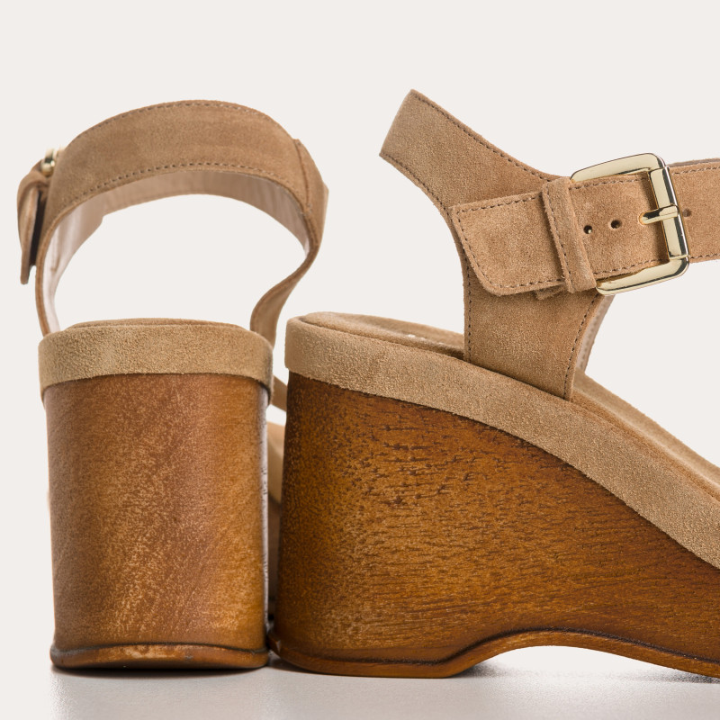 Sandales Laos à talons en cuir velours | Élégance estivale – Reqins