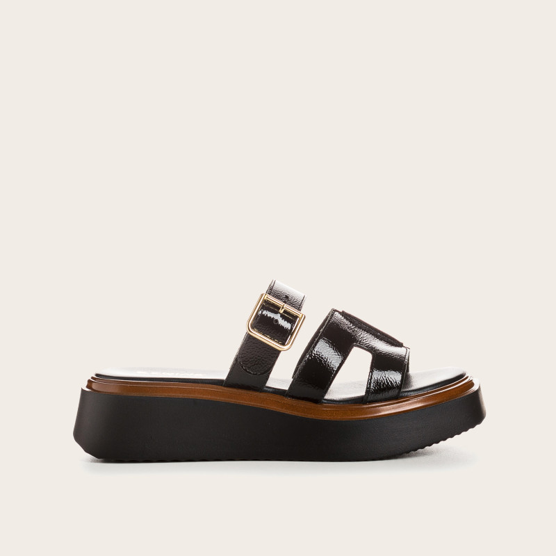 Mules Louna en cuir vernis | Élégance et confort – Reqins