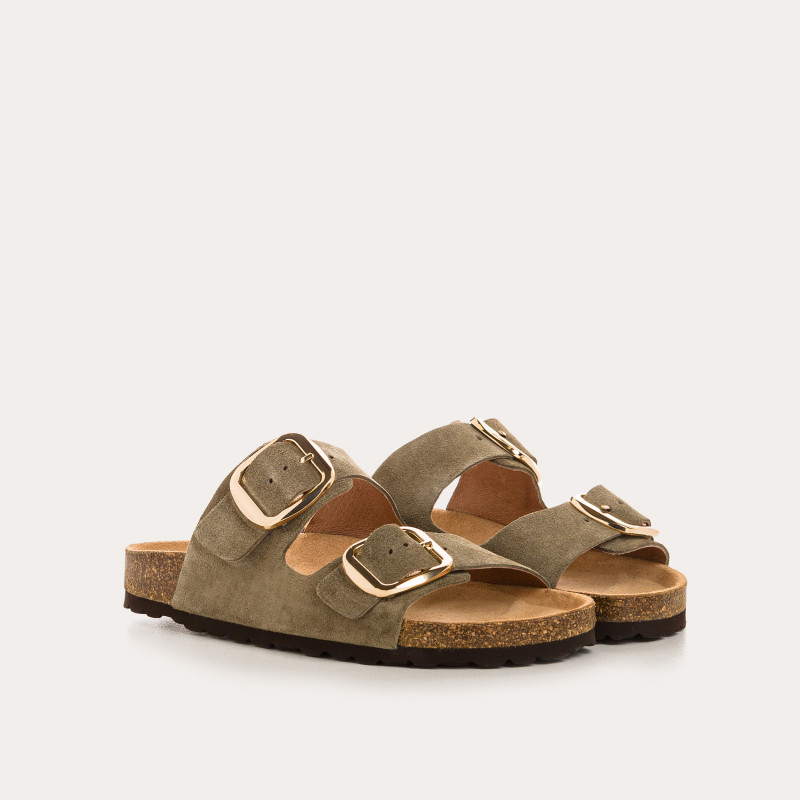 Mules Mercure en cuir velours - Confort et style - Reqins