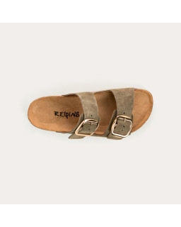 Mules Mercure en cuir velours - Confort et style - Reqins