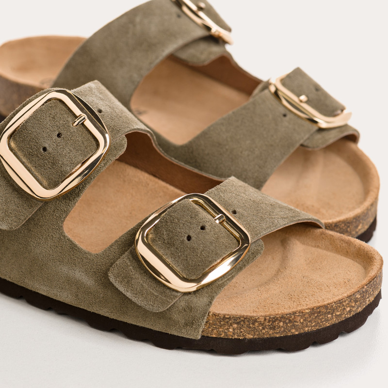 Mules Mercure en cuir velours - Confort et style - Reqins