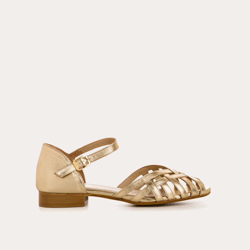 Golden Penelope Sandals | Reqins