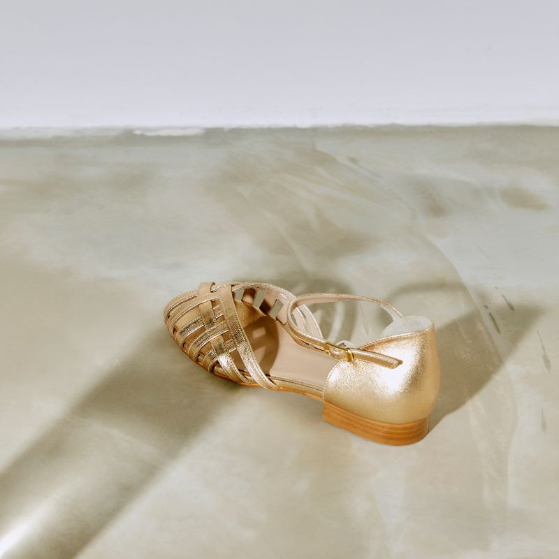 Golden Penelope Sandals | Reqins