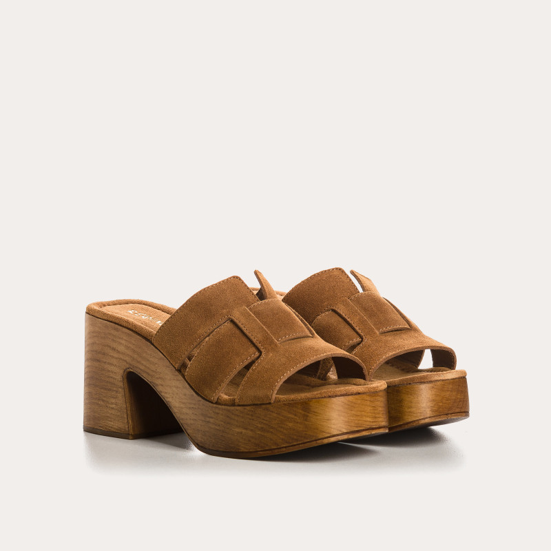 Mules Livia cuir velours - Élégantes et confortables - Reqins