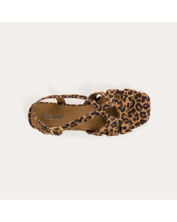 Cosmos Sandals Leopard Velvet Leather - Summer Elegance | Reqins