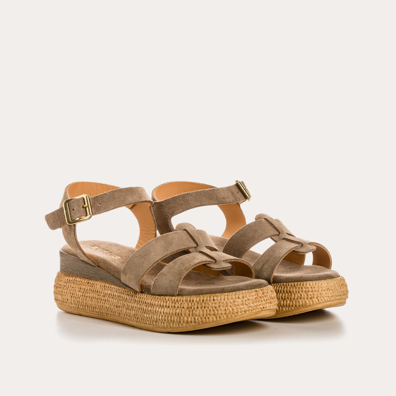 Yseult velvet leather sandals | Reqins