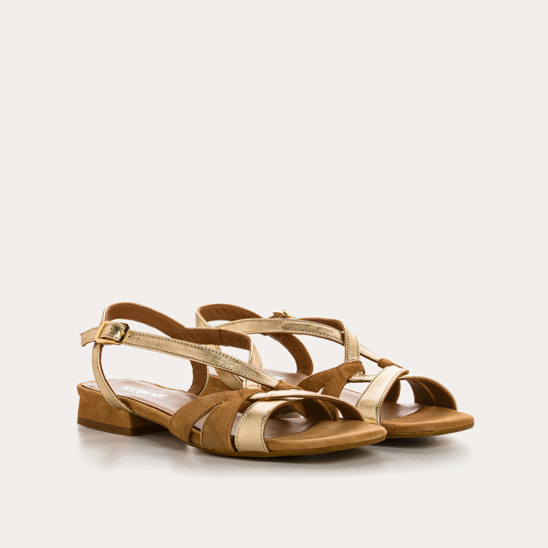 Velvet and metallic cosmos sandals | Reqins