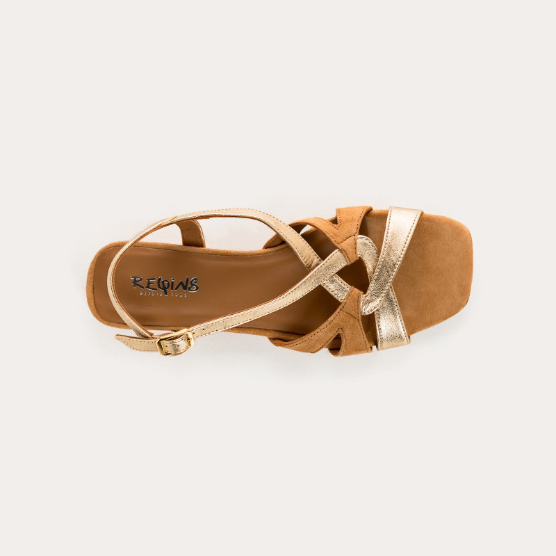 Velvet and metallic cosmos sandals | Reqins