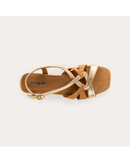 Velvet and metallic cosmos sandals | Reqins