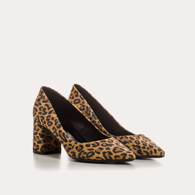 Escarpins Tilda léopard en cuir velours | Élégance et caractère – Reqins