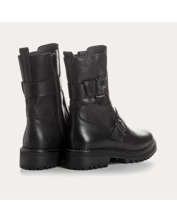 Boots Debra Leather Black - Boots Woman Esprit Biker | Reqins