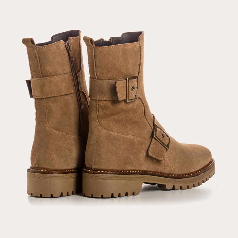 Boots debra leather velvet | Chic & Automnal Comfort Style - Reqins