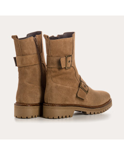 Boots debra leather velvet | Chic & Automnal Comfort Style - Reqins