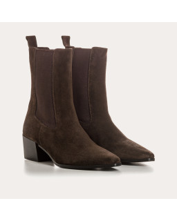 Boots femme en cuir velours – Modèle Lausanne | Reqins