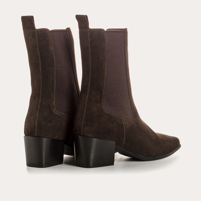 Boots femme en cuir velours – Modèle Lausanne | Reqins