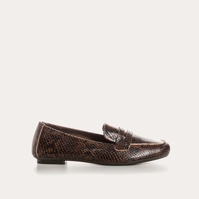 Moccasins Python Brown Woman | Elegance and character reqins